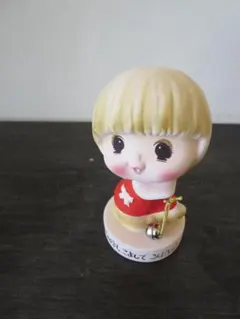 昭和レトロ◆素焼きの女の子 人形 加藤工芸 日本製 メッセージドール 亜土 ルネ