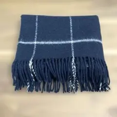 【美品】DoCLASSE ネイビー チェック柄 マフラー