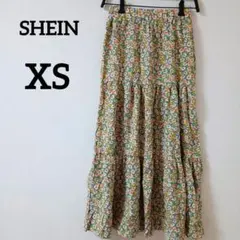 美品【XS】SHEIN 花柄 フレアロングスカート カジュアル 海外
