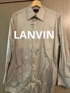 1回着用クリーニング済みLANVIN シルバー 長袖シャツ 42-80