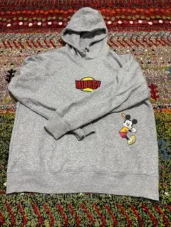 ミッキーマウス フード付きパーカー グレー