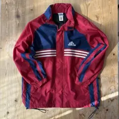 90s adidas ナイロンジャケット 刺繍ロゴ 万国旗タグ