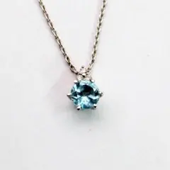 Star Jewelry 　１０金WG　アクアマリン，ダイヤ　ネックレスのサムネイル