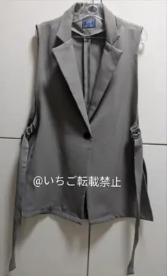 マーブルワルツ　ベージュ系　ノースリーブジャケット　ロングベスト