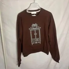 redrawer 刺繍入りスウェット ブラウン｜韓国ファッション 韓国ブランド