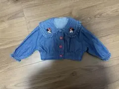 ミニーマウス デニムジャケット ハートボタン80cm フタフタ　futafuta