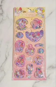 ハローキティ＆マイメロディ　ウォーターシール　立体　3Ｄ　キラキラ　まとめ売り