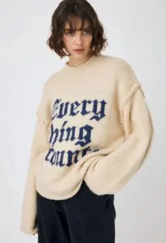 【moussy/マウジー】KNITTED WORDS セーター