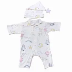 Gelato pique ファンタジー柄 長袖 ロンパース 80 帽子 F