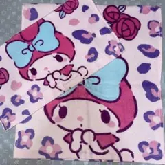 サンリオ　マイメロディ　ヒョウ柄　フェイスタオル　ウォッシュタオル