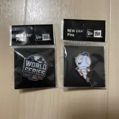 【未使用】ニューエラ　ピンバッジ2種　ワールドシリーズ2021&ミスターメット
