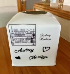 ティッシュペーパーケース　白磁　ポーセラーツ トイレットペーパーケース