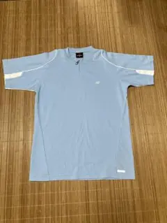 new balance 水色 ジッパーポロシャツ