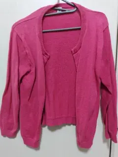 ユニクロ ピンク ニットカーディガン 110cm UVカット