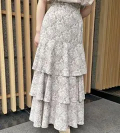 NICE CLAUP ティアードロングスカート