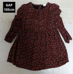 【美品】GAP　ワンピース　花柄　105cm 4year コーデュロイ