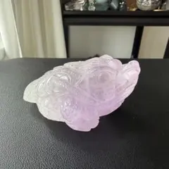 天然石水晶の銭蛙　置物　彫り物m.121 天然石水晶の銭蛙 置物 彫り物m.121 - メルカリ