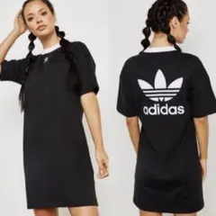 美品✨アディダス オリジナルス トレフォイル ドレス ワンピース 黒 OT