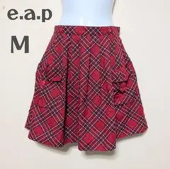 e.a.p チェック柄 フレアスカート Mサイズ 赤　プリーツスカート