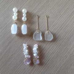 ＃93　ピアス☆イヤリング 3点セット