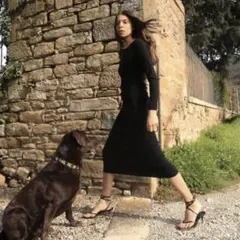 未使用ZARA フィットニットワンピース　S ブラック　タイトワンピース