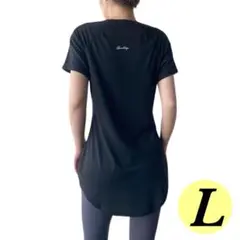 ヨガウェア ジムウェア 体型カバー Tシャツ 半袖 スポーツ Ｌ ピラティス
