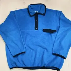 フリースジャケット 青 プルオーバーUSA古着90年代フリース【値下げ可能】