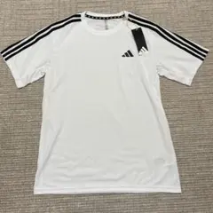 adidas ホワイト Tシャツ 3本ライン 新品