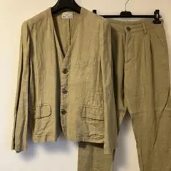 Sebastian 綿麻ノーカラーセットアップベージュSサイズ