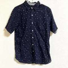 THE SHOP TK MIXPICE シャツ　半袖　ネイビー ドット　Mサイズのサムネイル