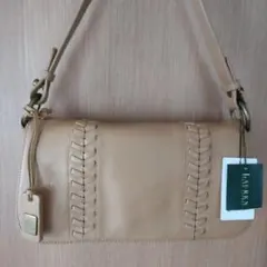 Lauren Ralph Lauren ベージュレザーショルダーバッグ未使用
