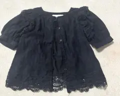 美品ZARAKIDS ブラックレース ブラウス トップス 女の子 128cm