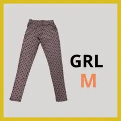 【5518】GRL 水玉 レギンスパンツ M レギパン ピンク ベージュのサムネイル