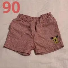 ミキハウス 赤 チェック柄 パンツ 90サイズ 半ズボン