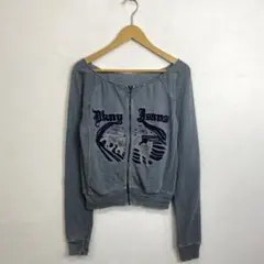 DKNY ジップアップスウェット ジャケット 刺繍 短丈 y2k vintageのサムネイル