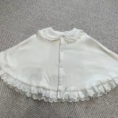 本日限定セール⭐️ベビー ポンチョ アイボリー レース オーガニックコットン