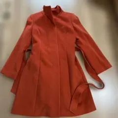 MANOUQUAアンゴラオレンジコート サイズ40着丈89cm