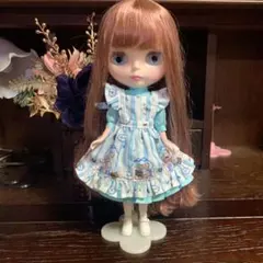 オーシャントレジャー　マリン柄　重ね襟のワンピース　リカちゃん　ブライス オーシャントレジャー マリン柄 重ね襟のワンピース リカちゃん