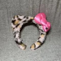 ユニバ キティちゃん カチューシャ 豹柄 レオパード柄 ピンク ハート USJ