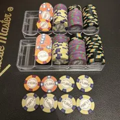 ポーカーチップ ミラノ クレイ ヘッズアップ用 126枚+8枚 おまけケース付き