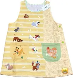 【新品】保育士 キャラクター エプロン Disney ドッグs(イエロー)M〜L
