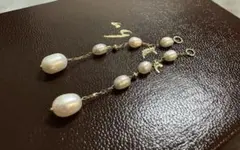 【再値下】アガット　淡水パール　ピアスチャーム