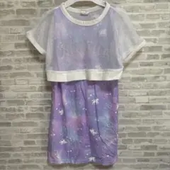 ユニコーン柄メッシュトップワンピース 130cm