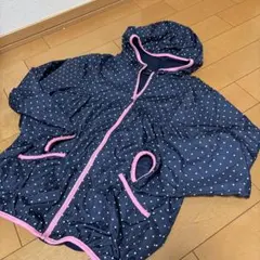 裏起毛　ドット柄　フード付きジャケット　160センチ
