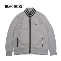 HUGO BOSS ジップアップ スウェット ロゴ 刺繍 グレー XXL