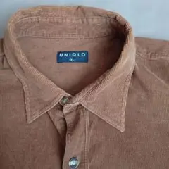 00s ビッグサイズ OLD UNIQLO ブラウン コーデュロイシャツ