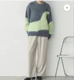 hunchサテンストレートイージーパンツオフベージュぞうねこちゃんねる