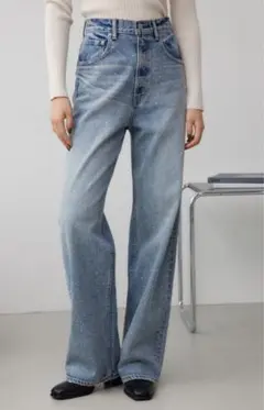 【AZUL BY MOUSSY】ラインストーンワイドデニム　Mサイズ