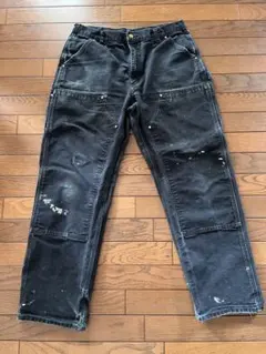 USA製 carhartt カーハート ダブルニーペインター ブラック フェード Carhartt カーハート メンズ ダブルニー ダック ペインター