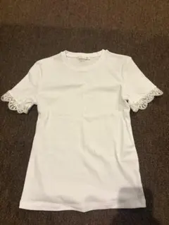 ZARA レース袖 Tシャツ ホワイト Sのサムネイル